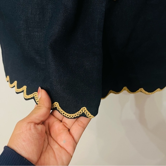 Sam Edelman Black Scallop Hem Blazer | Feminine Tailored Workwear Chic S - Picture 6 of 8